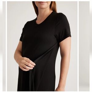 Quince Classic Black Maternity and Nursing T-Shirt Dress